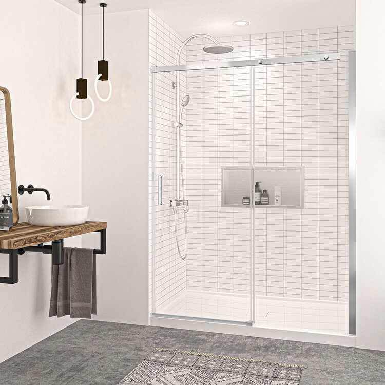 ZITTA Vague 60 porte alcove chrome clair