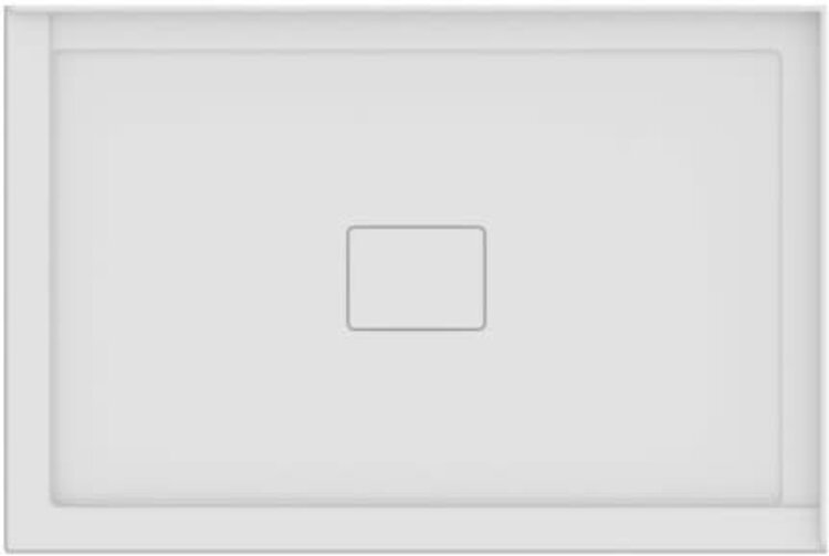 NEPTUNE Base de douche r bridé à droite drain central avec cache-drain magnétique 48 x 32po blanc