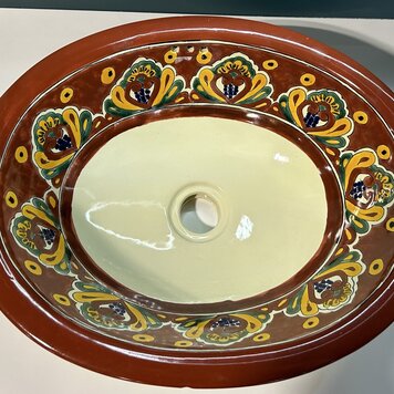 Démo - lavabo style mexicain encastre porcelaine sans trou
