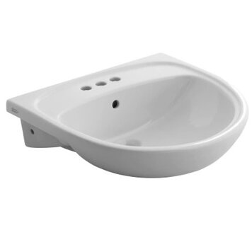 AMERICAN STANDARD Lavabo semi-encastré mezzo® trous 4po sur la palge en porcelaine blanche