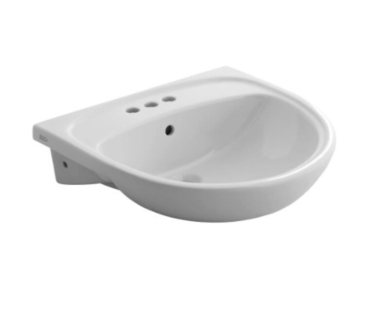 AMERICAN STANDARD Lavabo semi-encastré mezzo® trous 4po sur la palge en porcelaine blanche