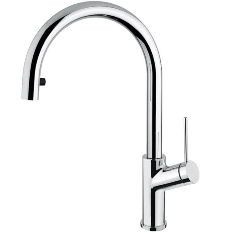 AQUABRASS Discontinué - démo - robinet ginger bar 1 jet douchette fini or brosse