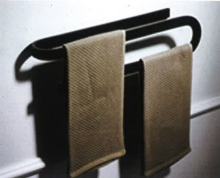 IMPÉRIAL Porte serviette mural double noir mat