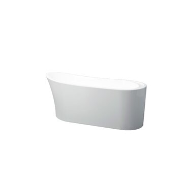 NEPTUNE Demo-bain paris autoportant 1 piece 32x66 drain chrome blanc