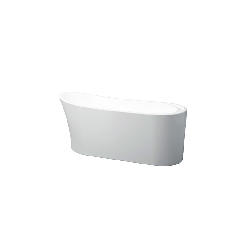 NEPTUNE Demo-bain paris autoportant 1 piece 32x66 drain chrome blan