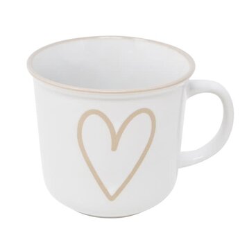 NOSTALGIA Tasse avec dessin de coeur 400 ml blanche