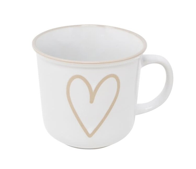 NOSTALGIA Tasse avec dessin de coeur 400 ml blanche