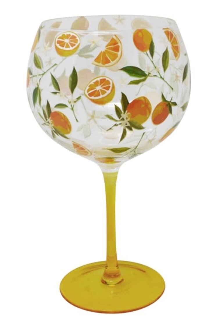 NOSTALGIA Verre avec pied 23 oz orange 11 x 11 x 20 cm