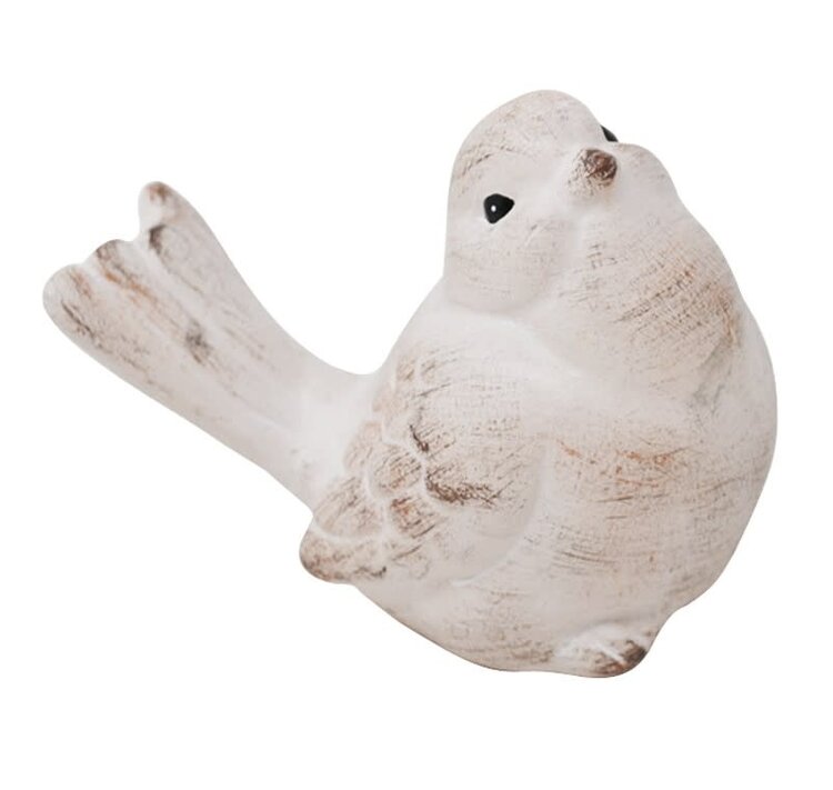 NOSTALGIA Oiseau 11,5 x 7,5 x 9,5 cm blanc