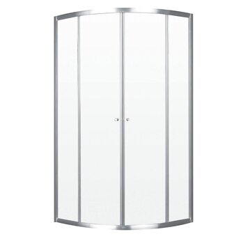 NEPTUNE Porte double barolo neo-ronde 36x36 chrome et verre clair