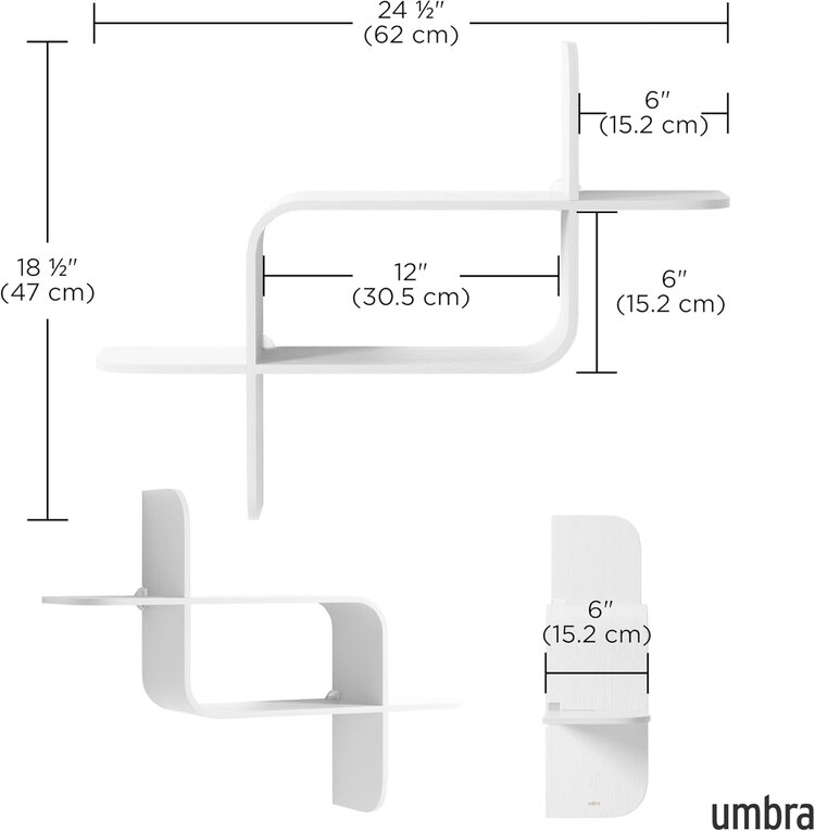 UMBRA Tablette murale montage blanc