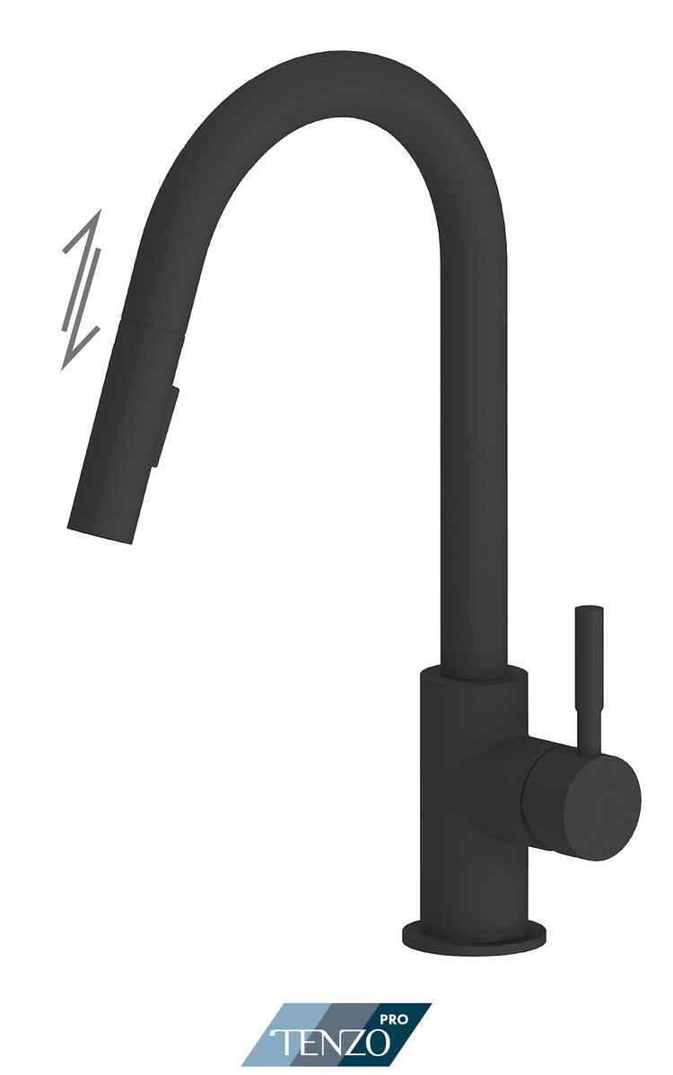 TENZO PRO Robinet de cuisine echo avec douchette noir mat