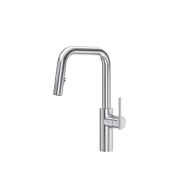 RIOBEL Robinet de cuisine lateral bec carré douchette rétractable 2 jets stainless
