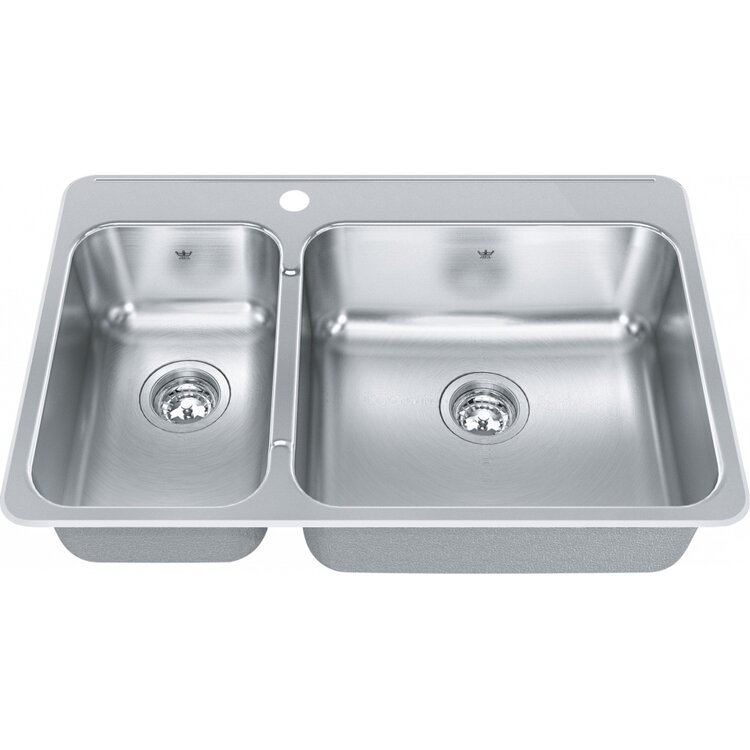 KINDRED Steel Queen Drop In Sink QCLA2031L-8-1