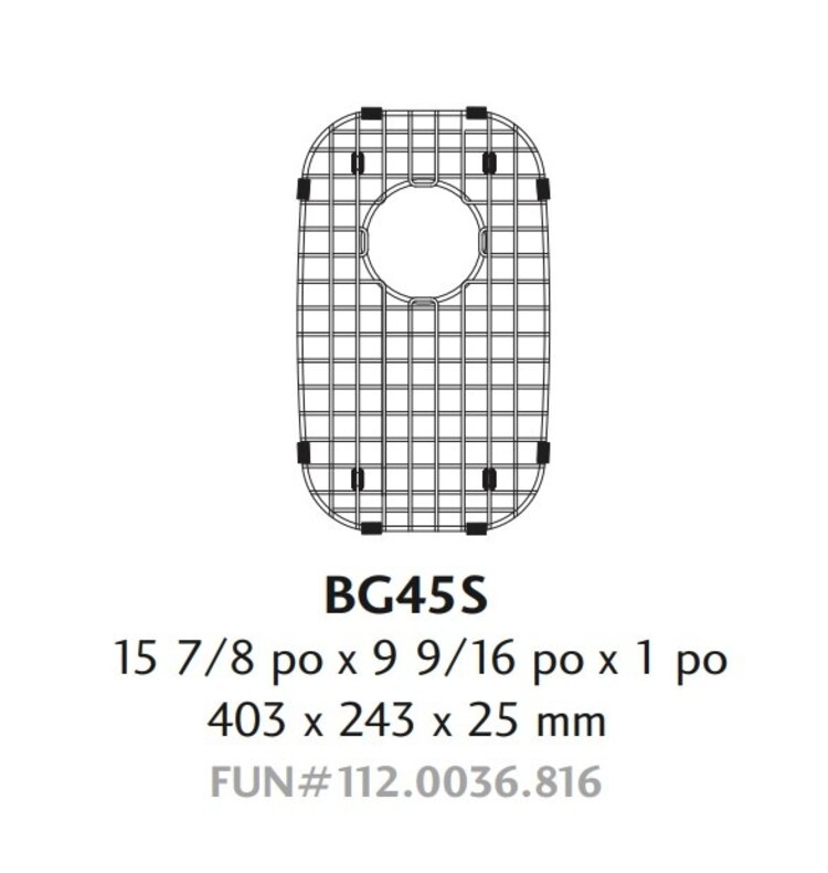 KINDRED Discontinué- Grille de fond kindred acier inoxydable 15-7/8''x9-9/16''x1''