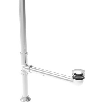 BARIL Renvoi en laiton pour baignoire sur pattes chrome