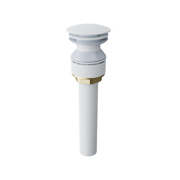 BARIL Renvoi de lavabo poussoir sans trop-plein blanc mat