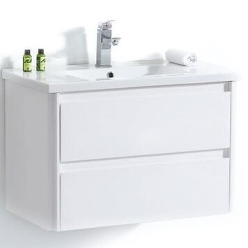 LIGANO Vanite perle 48 blanche dessus porcelaine blanc mono