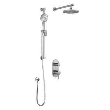 KALIA Systeme de douche T/P aquatonik et sélecteur avec bras mural chrome