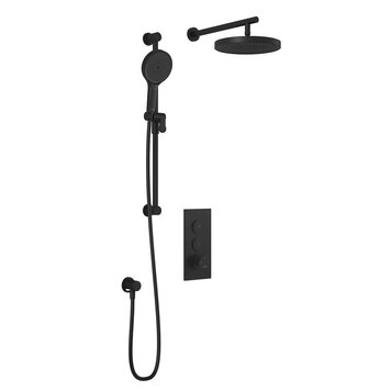 KALIA Finition ensemble de douche moroka plus tb2 à boutons poussoirs sans brut noir
