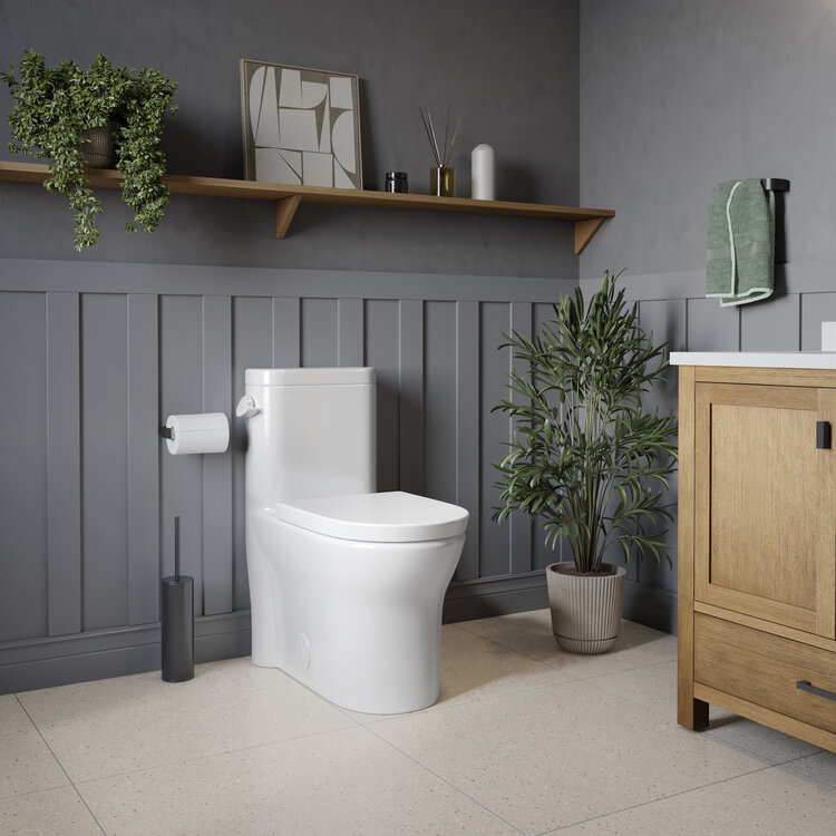 NEPTUNE Toilette allongée florence avec clanche latéral blanc