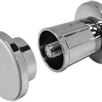 Support Jiffy pour pôle de douche ajustable fini chrome