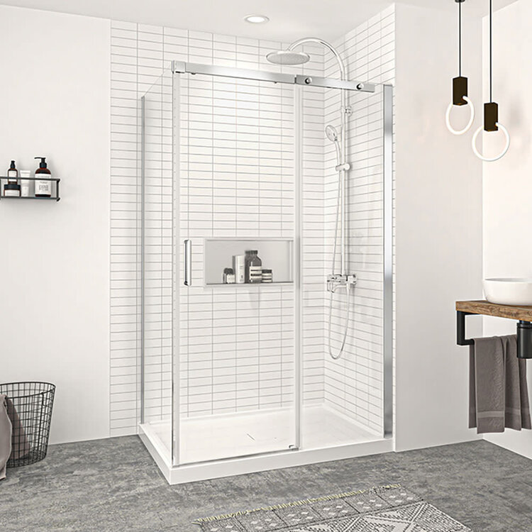 ZITTA Panneau de retour vague 32 x 74h chrome