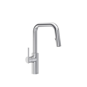 RIOBEL Robinet de cuisine lateral bec carré douchette rétractable 2 jets stainless