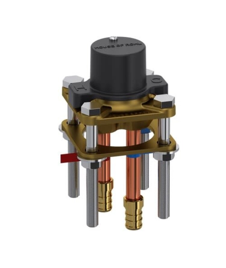 RIOBEL Brut de robinet de bain fixe au sol pex avec 2 valves d'arrêt et capuchon