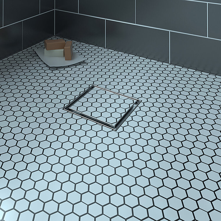 ZITTA Grille carré avec plaque reversible 6po x 6po en inox