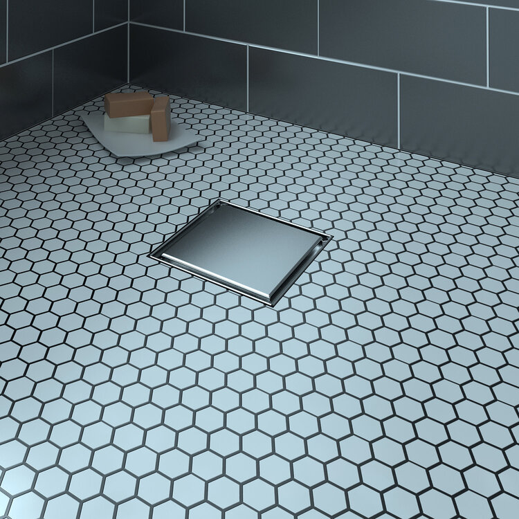 ZITTA Grille carré avec plaque reversible 6po x 6po en inox