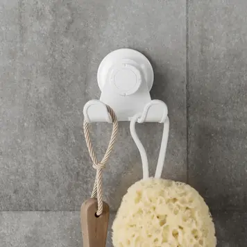 UMBRA Crochet double mural flex avec ventouse à succion 8 x 6 x 8 blanc