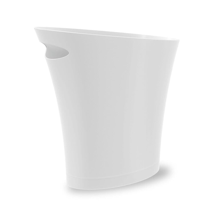 UMBRA Poubelle étroite skinny 34 x 17 x 33 blanc métallique