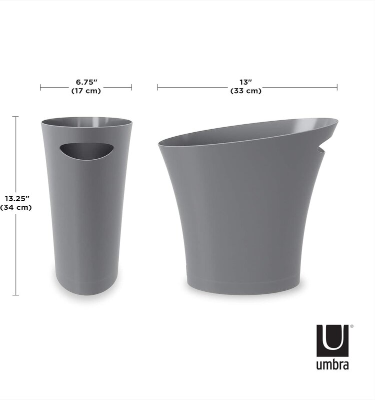 UMBRA Poubelle étroite skinny 34 x 17 x 33 anthracite