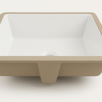 LIGANO Lavabo sous plan avec trop-plein petite 17 3/4 x 14 3/4 x 7 1/8po blanc