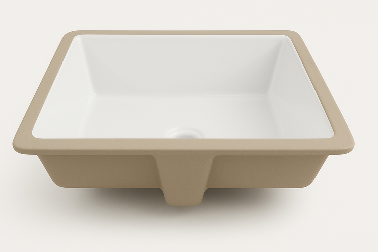 LIGANO Lavabo sous plan avec trop-plein petite 17 3/4 x 14 3/4 x 7 1/8po blanc