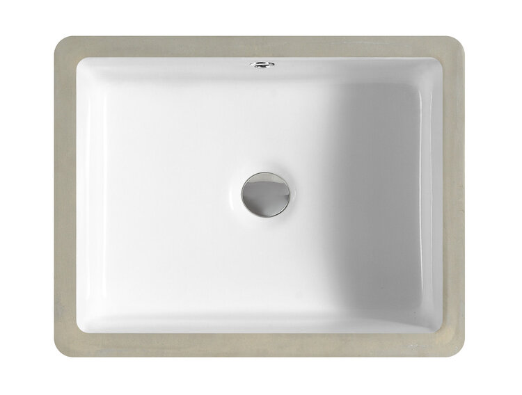 LIGANO Lavabo sous plan avec trop-plein petite 17 3/4 x 14 3/4 x 7 1/8po blanc
