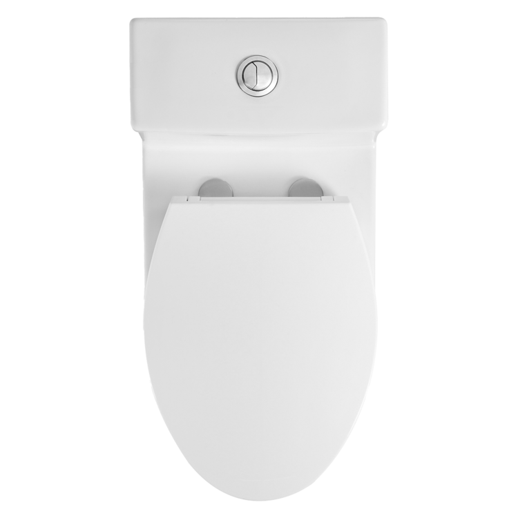 AKKTUEL Toilette lotus monopièce à double chasses et installation 10po avec siège à fermeture lente blanc