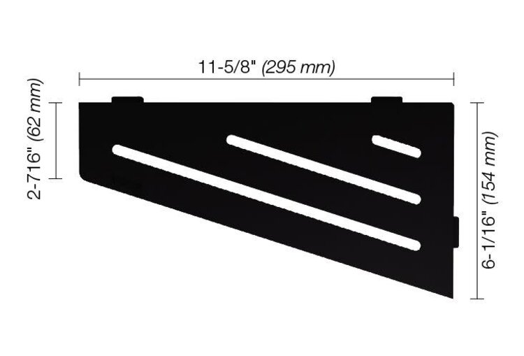 SCHLUTER Tablette de coin shelf-e wave noir mat