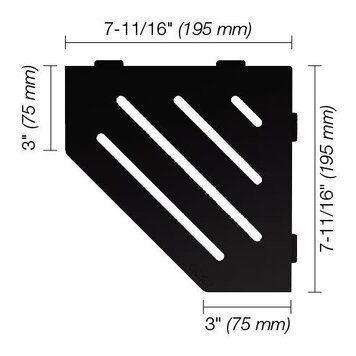 SCHLUTER Tablette en coin pentagone wave noir