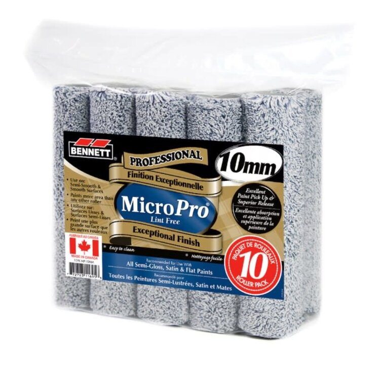 BENNETT Ensemble de 10 rouleaux 9.5po Micro Pro 10mm