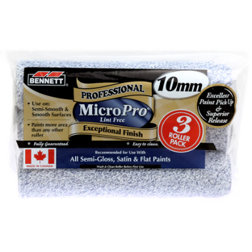BENNETT Ensemble de 3 rouleaux 9.5po Micro Pro 10mm
