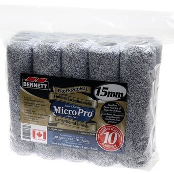 BENNETT Ensemble de 10 rouleaux 9.5po Micro Pro 15mm