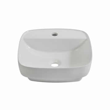 ODASS Lavabo porta semi-encastré 16 3/4" x 16 3/4" blanc lustré