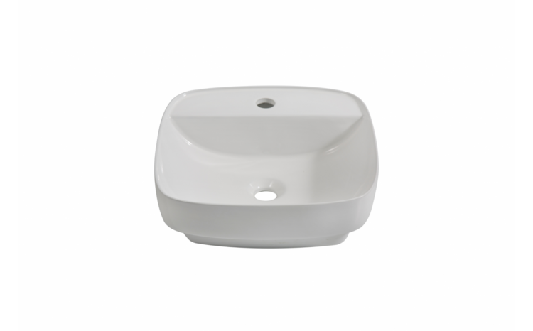 ODASS Lavabo porta semi-encastré 16 3/4" x 16 3/4" blanc lustré