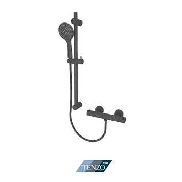 TENZO PRO Ensemble de douche externe thermostatique 2 mcx noir