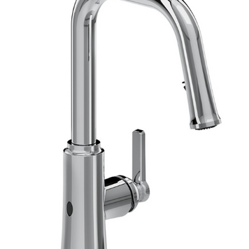 RIOBEL Demo_ robinet de cusine retractable bec en u sans contact trattoria chrome