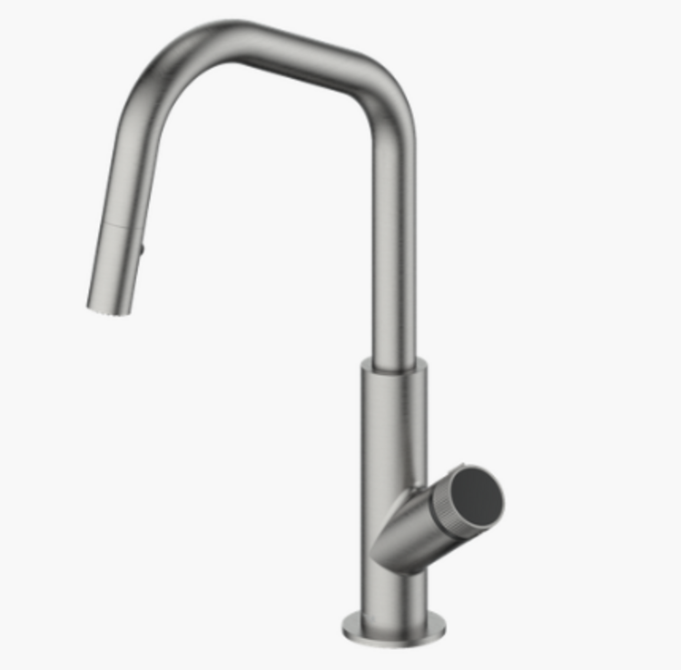 VOGT Demo robinet de cuisine mond 16po haut fini gunmetal/stainless noir