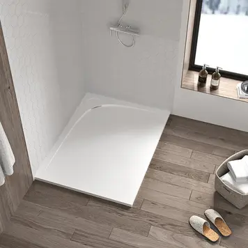 ZITTA d- Demo_ base de douche moon 48x36 brides incluses non installées