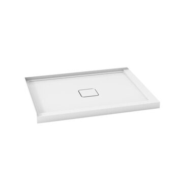 KALIA Base de douche en acrylique  kover 48x36 en coin avec bride a gauche blanc